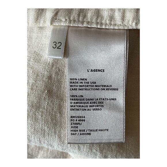 L'Agence shorts Jude high rise sailor linen beige size 32 - Picture 6 of 7
